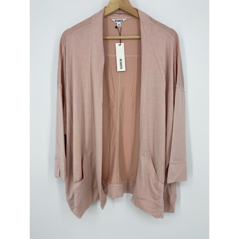 BB Dakota Pink Blazer Cardigan Sift Stretch Fabric Medium